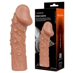 Реалистичная насадка на пенис с пупырышками, Kokos, размер L