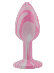 Анальная пробка Kanikule, с ограничителем в форме кристалла, размер S, светло-розовая