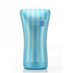 Мастурбатор Tenga Cup Soft Tube Cool с охлаждающим эффектом - голубой