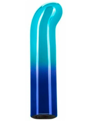 Изогнутая вибропуля Glam, 9 см, 10 режимов, голубой