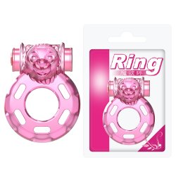 Эрекционное кольцо с вибрацией PINK BEAR