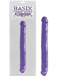 Двойной фаллоимитатор Basix Rubber Works 12 - фиолетовый