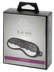 Маска на глаза Fifty Shades of Grey Play Nice, с кружевом, атласная, 18,5 см