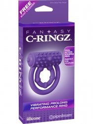 Эрекционное кольцо Vibrating Prolong Performance Ring с вибрацией – фиолетовый
