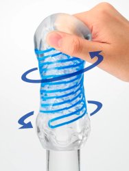 Нереалистичный мастурбатор Tenga Spinner DX 01 DROPS, 13 см, ТПЭ, синий