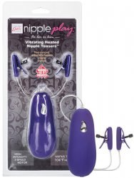 Вибрирующие зажимы на соски Heated Nipple Teasers нагревающиеся  – фиолетовый