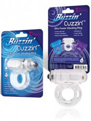 Мощное виброкольцо со стимуляцией клитора Buzzin Cuzzin – прозрачный