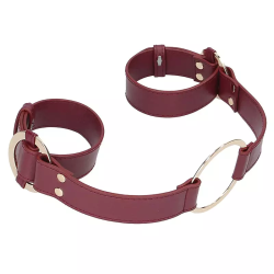 БДСМ оковы на руки Ouch Ouch! - Handcuff With Connector - Burgundy