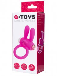 Эрекционное виброкольцо на пенис TOYFA A-Toys с ушками – розовый