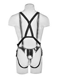 Реалистичная страпон система 11 Hollow Strap-On Suspender System, с насадкой фаллосом, 28 см, ПВХ, телесный