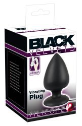 Большая анальная вибровтулка Black Velvets с дистанционным пультом – черный