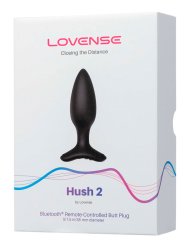 Инновационная анальная вибропробка, LOVENSE Hush 2, 14 см, управление через приложение, 7 режимов, размер S, черный