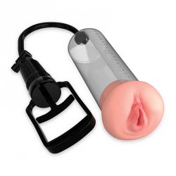 Вакуумная помпа Fanta Flesh Pussy Pump с насадкой-уплотнителем в виде вагины - прозрачный