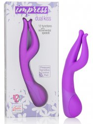 Вибромассажер Impress Dual Kiss со стимуляцией клитора – фиолетовый