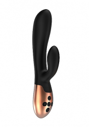 Вибратор-кролик с функцией нагрева Exquisite (черный): 20.5 см, 10 режимов вибрации, АБС/силикон