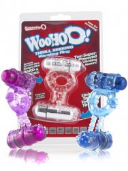 Эрекционное кольцо Screaming O - Woo Hoo с двумя вибростимуляторами