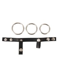 Подхват на мошонку Leder-Riemen, с 3мя съемными эрекционными кольцами, металл и кожа