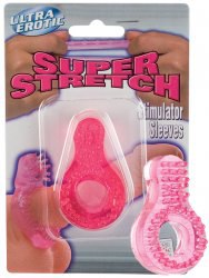 Эрекционное кольцо Super Stretch Stimulator Sleeve - Noduled – розовый