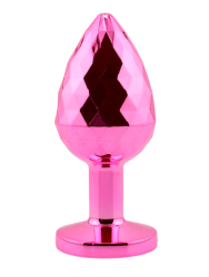 Розовая алюминиевая текстурная анальная пробка Medium