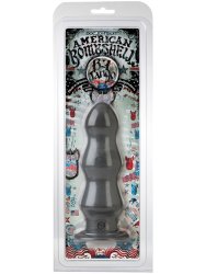 Рельефная анальная пробка American Bombshell - B-7 Tango - Gun Metal, 18 см, ПВХ, серый