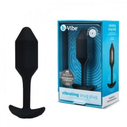 Пробка для ношения с вибрацией черная B-Vibe Vibrating Snug Plug 2