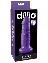 Толстый дилдо с присоской Dillio Purple - 6 Chub – фиолетовый