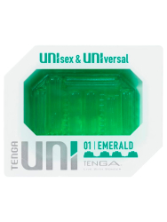 Нереалистичный мастурбатор Tenga Uni Emerald, 5,8 см, ТПЭ, зеленый