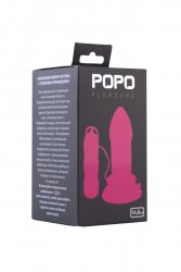 Анальная втулка 11,8 см с вибрацией и пультом TOYFA POPO Pleasure – розовый 