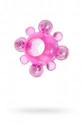 Эрекционное кольцо с бусинами TOYFA - розовый