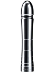 Анальный стимулятор Mystim Glossy Glen Dildo, для подключения к источнику электроимпульсов, 14 см, серебристый