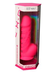 Реалистичный фаллоимитатор SILEXD Model 1, с мошонкой, 21,5 см, фуксия