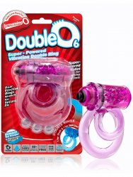 Двойное виброкольцо Screaming O - Double O 6 со стимулятором клитора – фиолетовый
