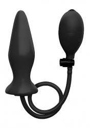 Анальная пробка из резины Inflatable Silicone Plug - Black