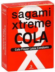 Презервативы Sagami Xtreme СOLA с ароматом колы -3 шт.