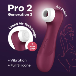 Клиторальный вибратор Satisfyer Pro 2 Generation 3 with Liquid Air, бордовый с белым