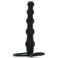 Ребристая насадка на пенис Beaded Dual Penetrator - Black