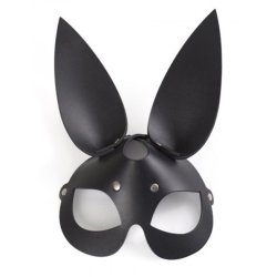 БДСМ маска «Зайка» с ушками, черная, размер OS