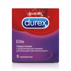 Сверхтонкие презервативы Durex Elite - 3 шт. 