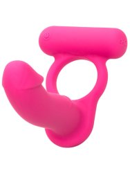 Перезаряжаемое эрекционное виброкольцо California Exotic Novelties Rechargeable Double Diver, для двойного проникновения, 12 режимов, силикон