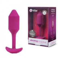Пробка для ношения с вибрацией розовая B-Vibe Vibrating Snug Plug 2