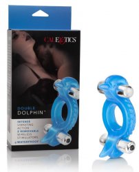 Виброкольцо для пар Calexotics Double Dolphin – синий