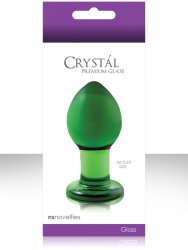 Средняя анальная пробка Crystal Premium Glass - Green
