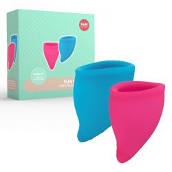 Менструальные чаши Fun Cup размер А (20 мл) – розовый/бирюзовый