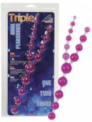 Тройные анальные шарики Triple Anal Pleasures – фиолетовый
