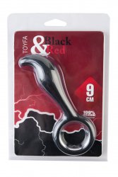 Стимулятор простаты с тонким кончиком TOYFA Black&Red – чёрный