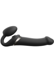 Анатомический страпон Strap-On-Me Multi Orgasm с 3 моторами, безремневой, размер L, черный