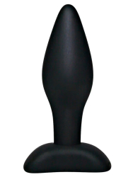 Гладкая анальная пробка Black Velvets, 9 см, силикон, черный
