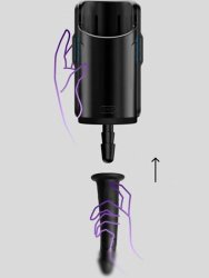 Реалистичный фаллоимитатор полый для адаптера Kiiroo Keon, 19,1 см, силикон, черный