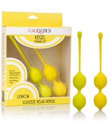 Оригинальные вагинальные шарики Kegel Training Set Lemon в форме лимонов - желтый