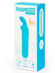 Яркая вибропуля Happy Rabbit, 11,3 см, силикон, синяя